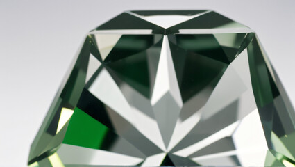 Shiny Green Crystal with Star Pattern – Elegant Jewel Macro Shot