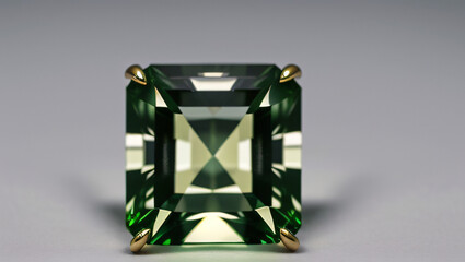 Shiny Green Crystal with Star Pattern – Elegant Jewel Macro Shot