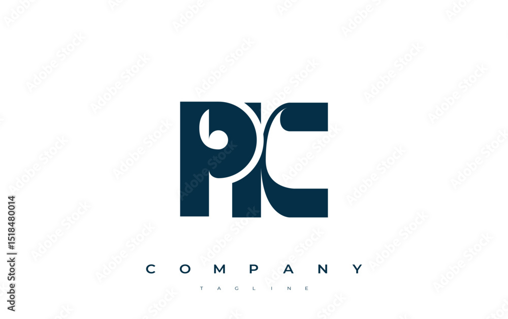 Fototapete pk abstract geometric logo design. modern and elegant logo design with simplistic typography element