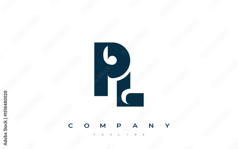 Fototapete pl abstract geometric logo design. modern and elegant logo design with simplistic typography element