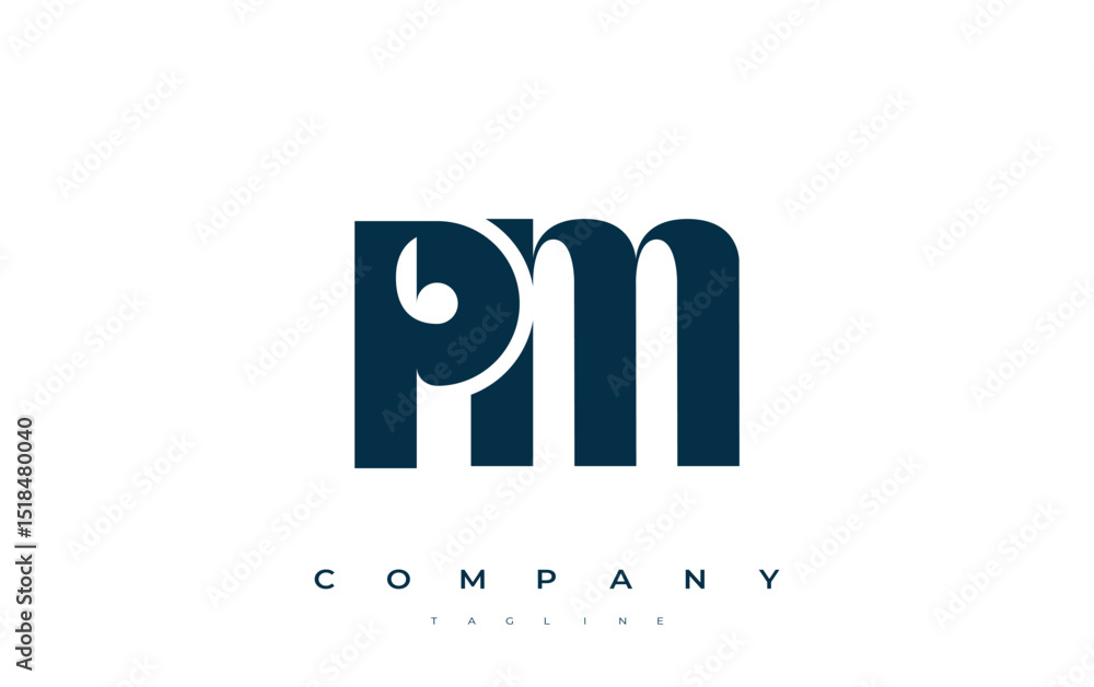 Fototapete pm abstract geometric logo design. modern and elegant logo design with simplistic typography element