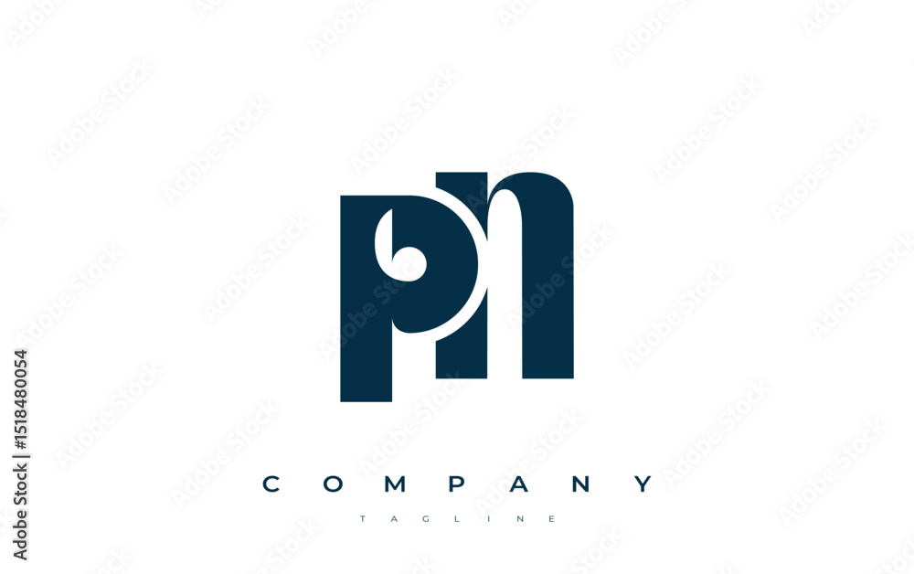 Fototapete pn abstract geometric logo design. modern and elegant logo design with simplistic typography element