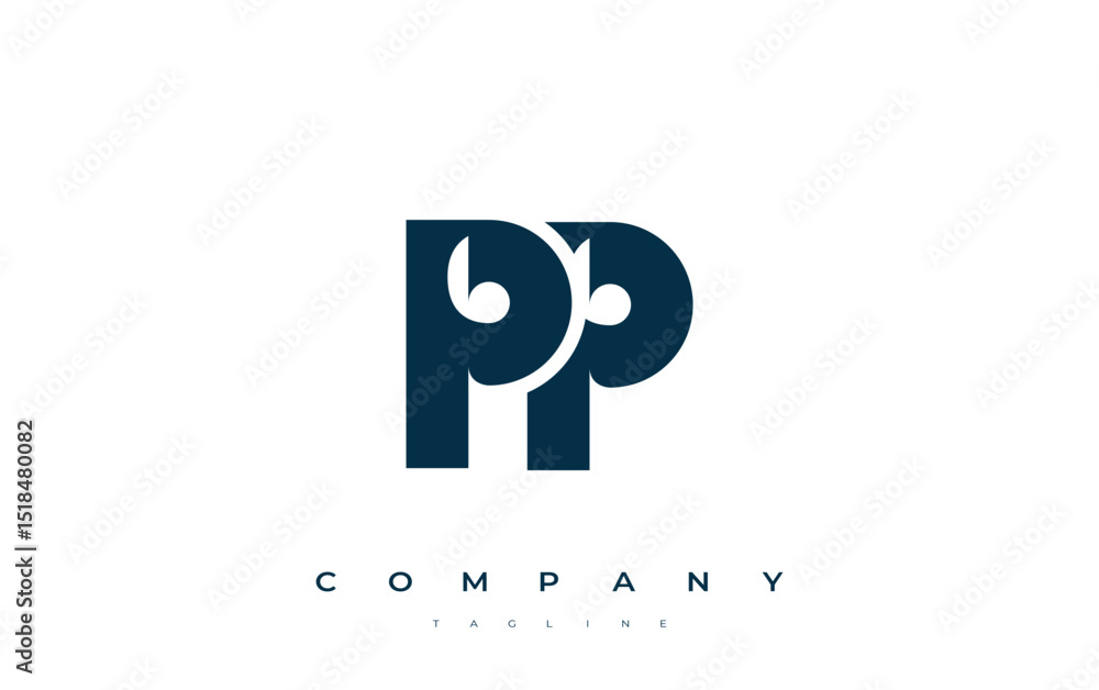 Fototapete pp abstract geometric logo design. modern and elegant logo design with simplistic typography element