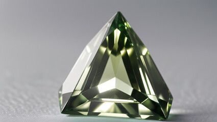Green Faceted Gemstone on Gray Background – Luxury Emerald Look