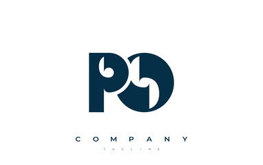PO Abstract Geometric Logo Design. Modern and elegant logo design with simplistic typography elements, showcasing branding excellence.