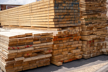Wooden Planks and Beams for Carpentry and Construction Work