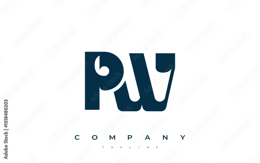 Fototapete pw abstract geometric logo design. modern and elegant logo design with simplistic typography element