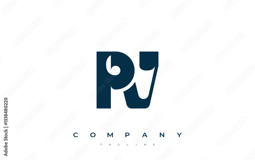 Fototapete pv abstract geometric logo design. modern and elegant logo design with simplistic typography element