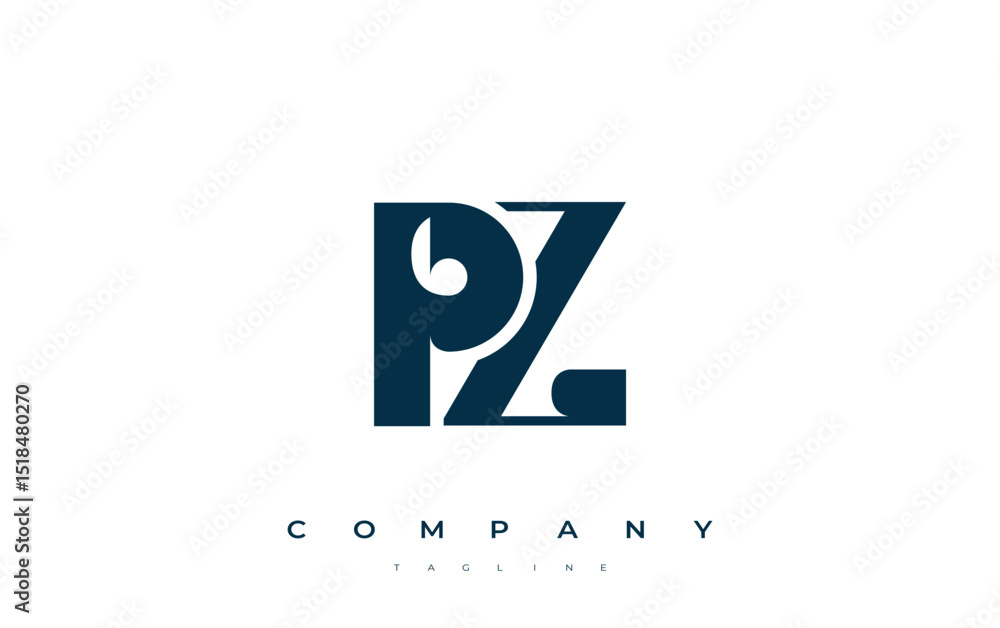 Fototapete pz abstract geometric logo design. modern and elegant logo design with simplistic typography element
