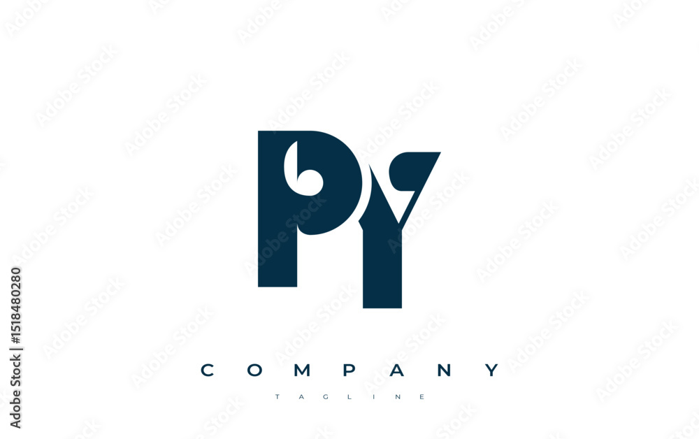 Fototapete py abstract geometric logo design. modern and elegant logo design with simplistic typography element