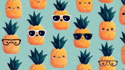 seamless pattern with pineapple