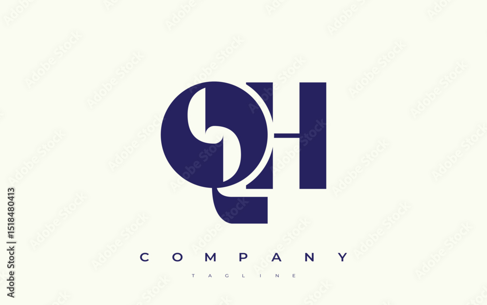 Fototapete qh abstract geometric logo design. modern and elegant logo design with simplistic typography element