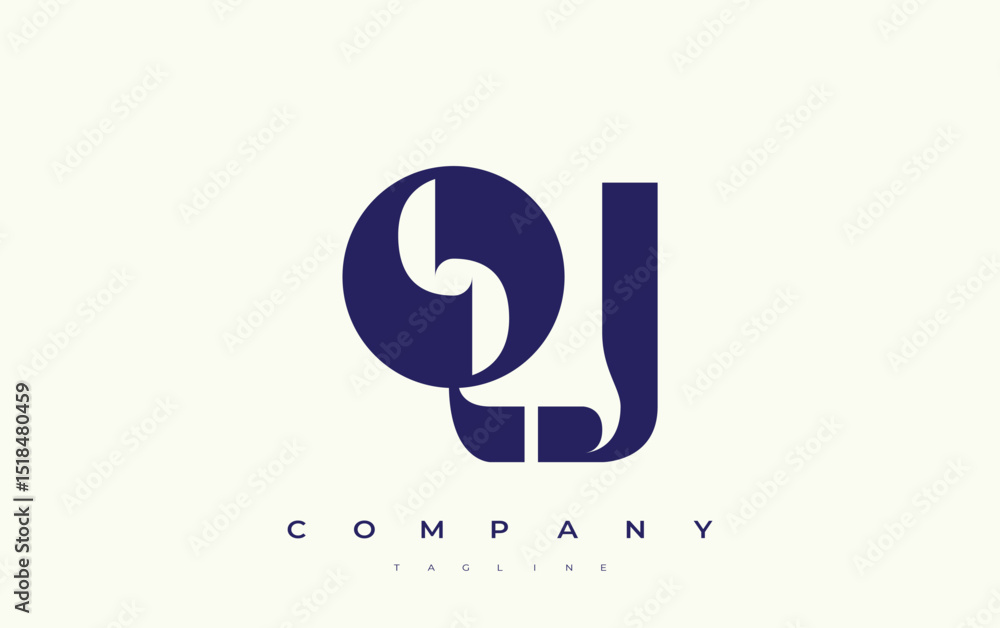 Fototapete qj abstract geometric logo design. modern and elegant logo design with simplistic typography element