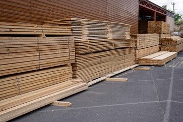 Wooden Planks and Beams for Carpentry and Construction Work