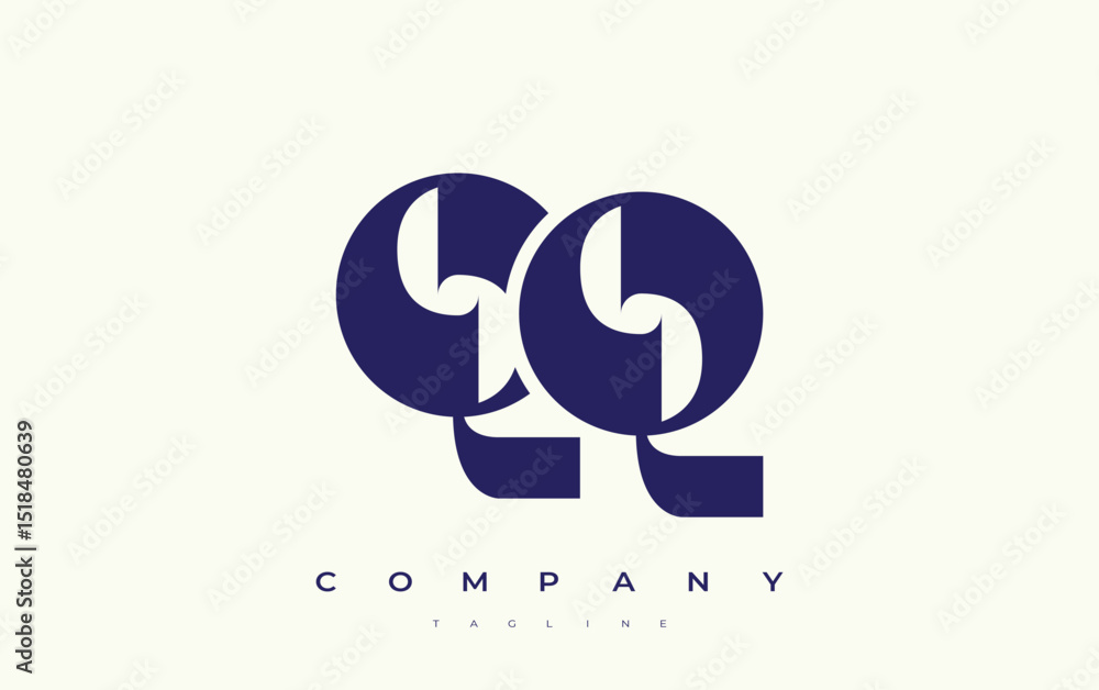 Fototapete qq abstract geometric logo design. modern and elegant logo design with simplistic typography element