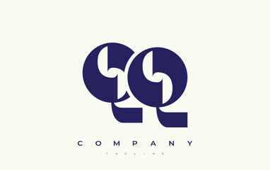 QQ Abstract Geometric Logo Design. Modern and elegant logo design with simplistic typography elements, showcasing branding excellence.