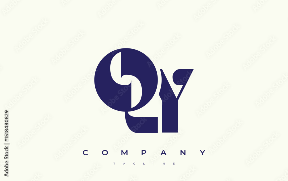 Fototapete qy abstract geometric logo design. modern and elegant logo design with simplistic typography element