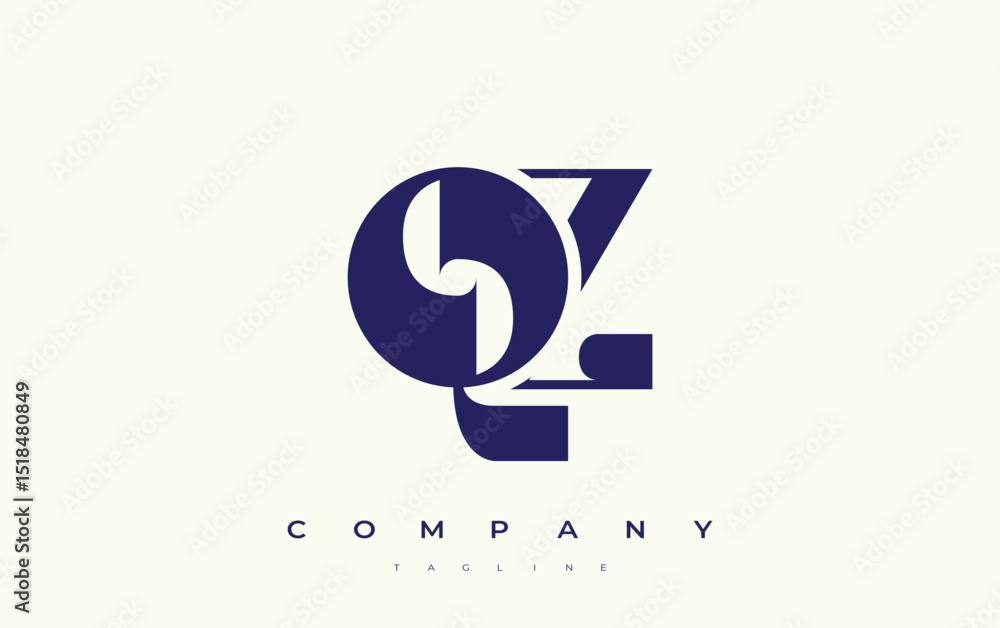 Fototapete qz abstract geometric logo design. modern and elegant logo design with simplistic typography element
