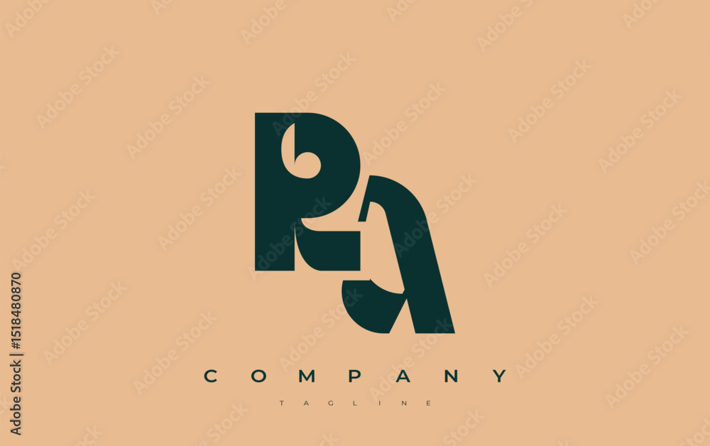 Fototapete ra abstract geometric logo design. modern and elegant logo design with simplistic typography element