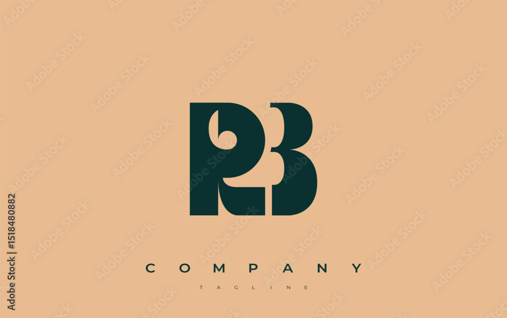 Fototapete rb abstract geometric logo design. modern and elegant logo design with simplistic typography element