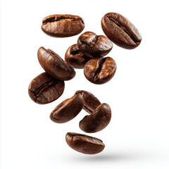 Obraz premium Coffee Beans Falling - A Rich Aroma , PNG isolated cut out image