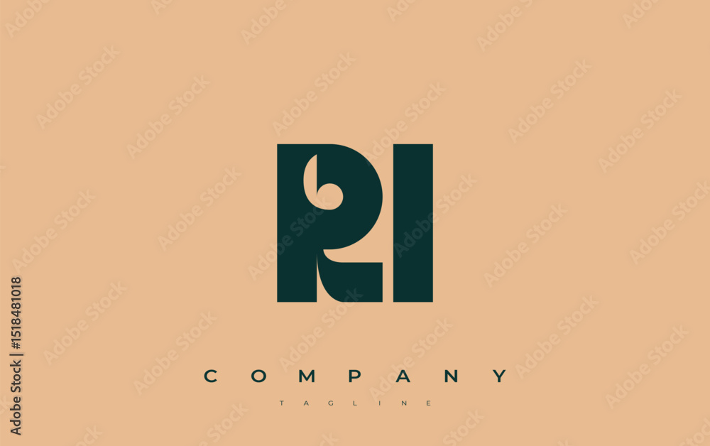 Fototapete ri abstract geometric logo design. modern and elegant logo design with simplistic typography element