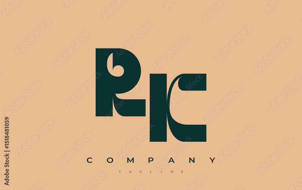 Fototapete rk abstract geometric logo design. modern and elegant logo design with simplistic typography element