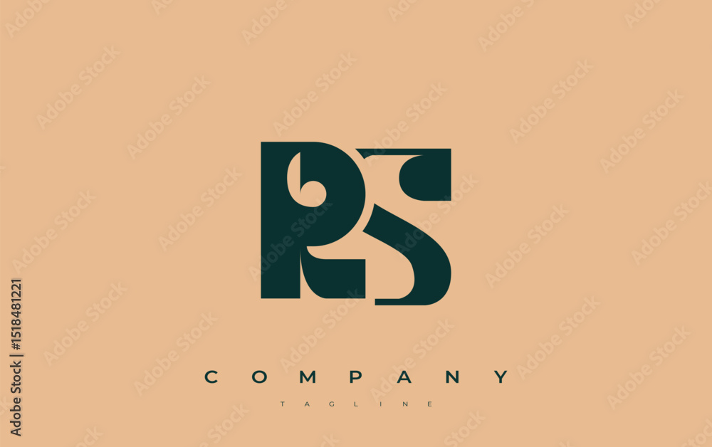 Fototapete rs abstract geometric logo design. modern and elegant logo design with simplistic typography element