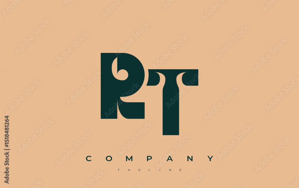 Fototapete rt abstract geometric logo design. modern and elegant logo design with simplistic typography element