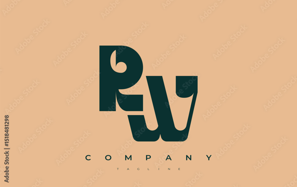 Fototapete rw abstract geometric logo design. modern and elegant logo design with simplistic typography element
