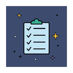 Fototapeta premium Checklist with Hand Drawn Icons and Symbols