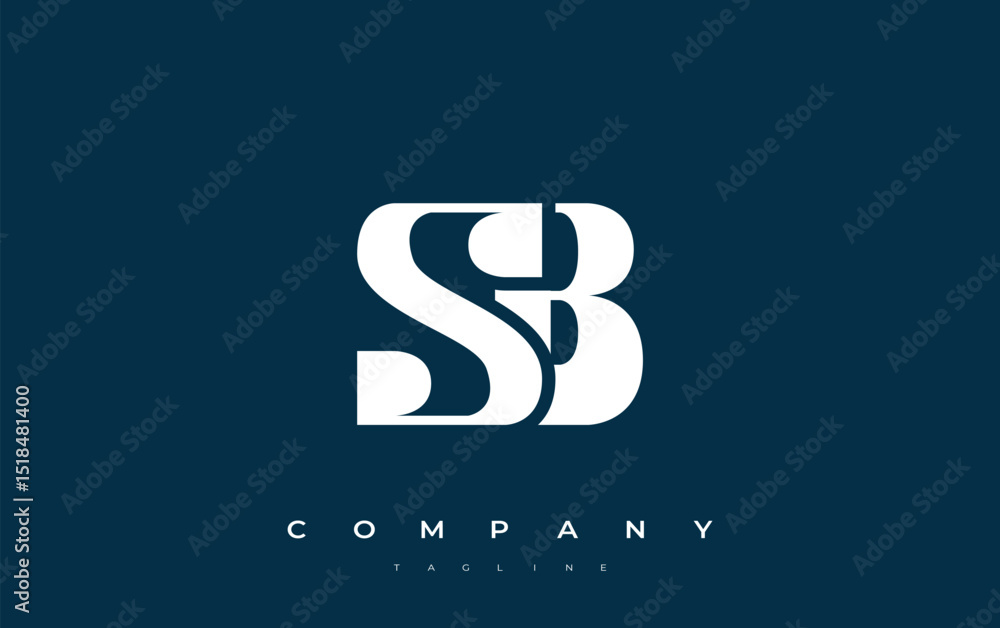 Fototapete sb abstract geometric logo design. modern and elegant logo design with simplistic typography element