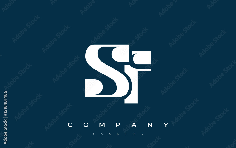 Fototapete sf abstract geometric logo design. modern and elegant logo design with simplistic typography element