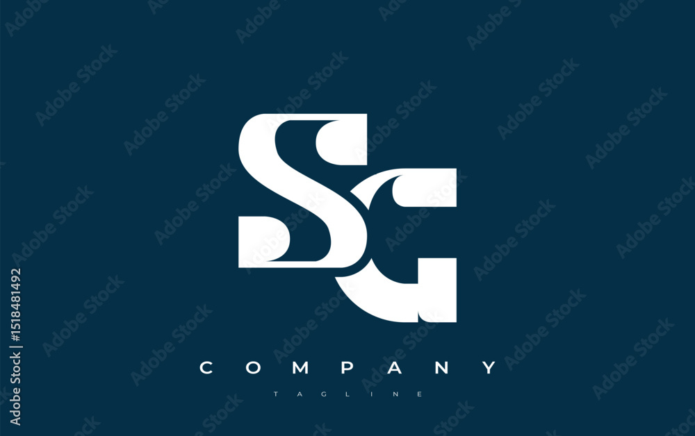 Fototapete sg abstract geometric logo design. modern and elegant logo design with simplistic typography element