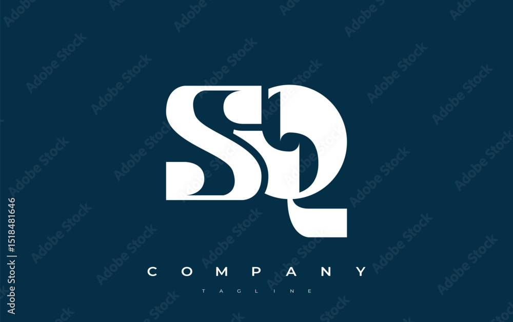 Fototapete sq abstract geometric logo design. modern and elegant logo design with simplistic typography element