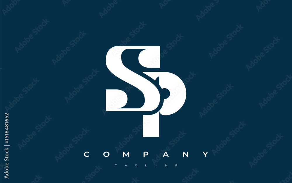 Fototapete sp abstract geometric logo design. modern and elegant logo design with simplistic typography element