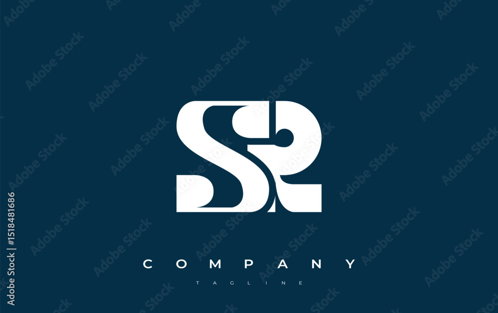 Fototapete sr abstract geometric logo design. modern and elegant logo design with simplistic typography element