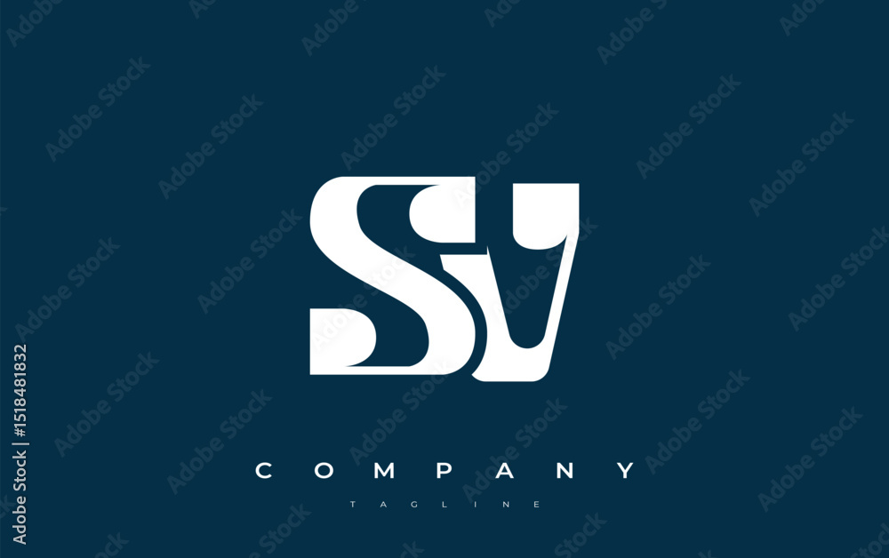Fototapete sv abstract geometric logo design. modern and elegant logo design with simplistic typography element
