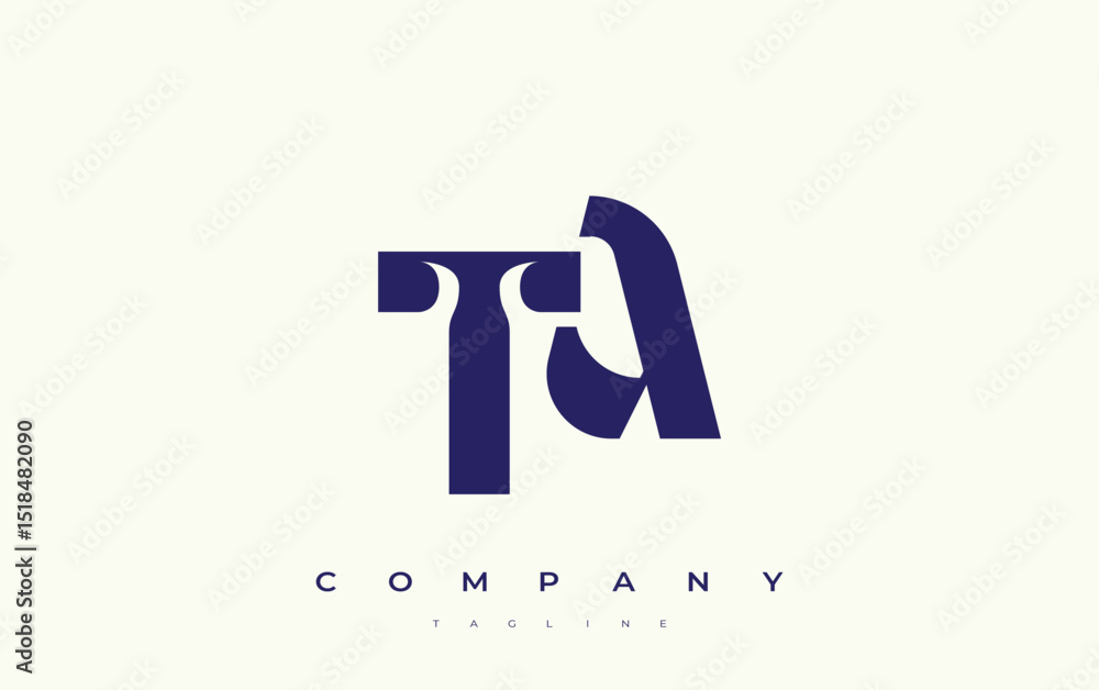Fototapete ta abstract geometric logo design. modern and elegant logo design with simplistic typography element