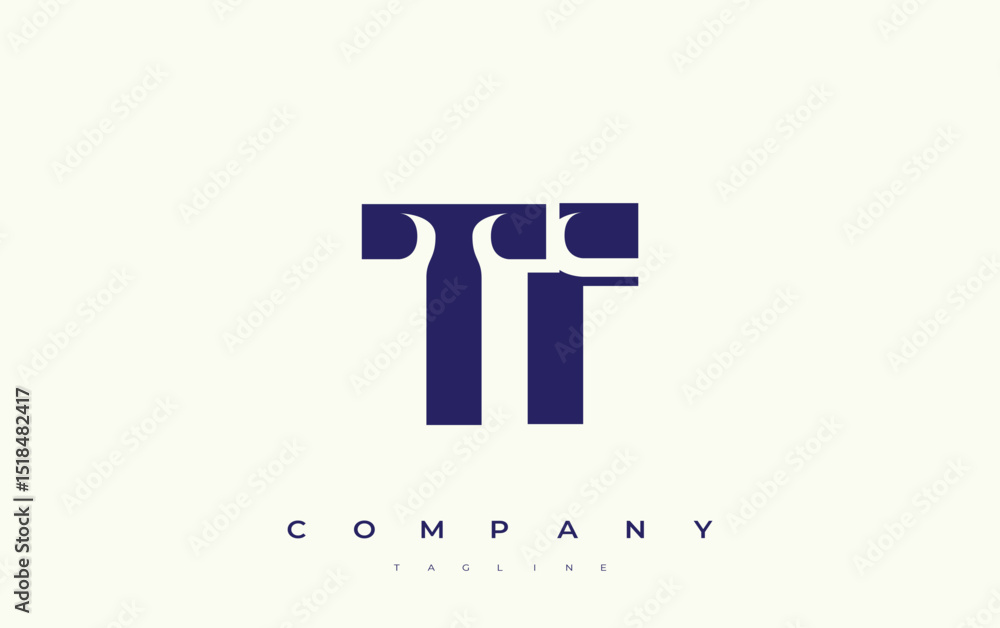 Fototapete tf abstract geometric logo design. modern and elegant logo design with simplistic typography element