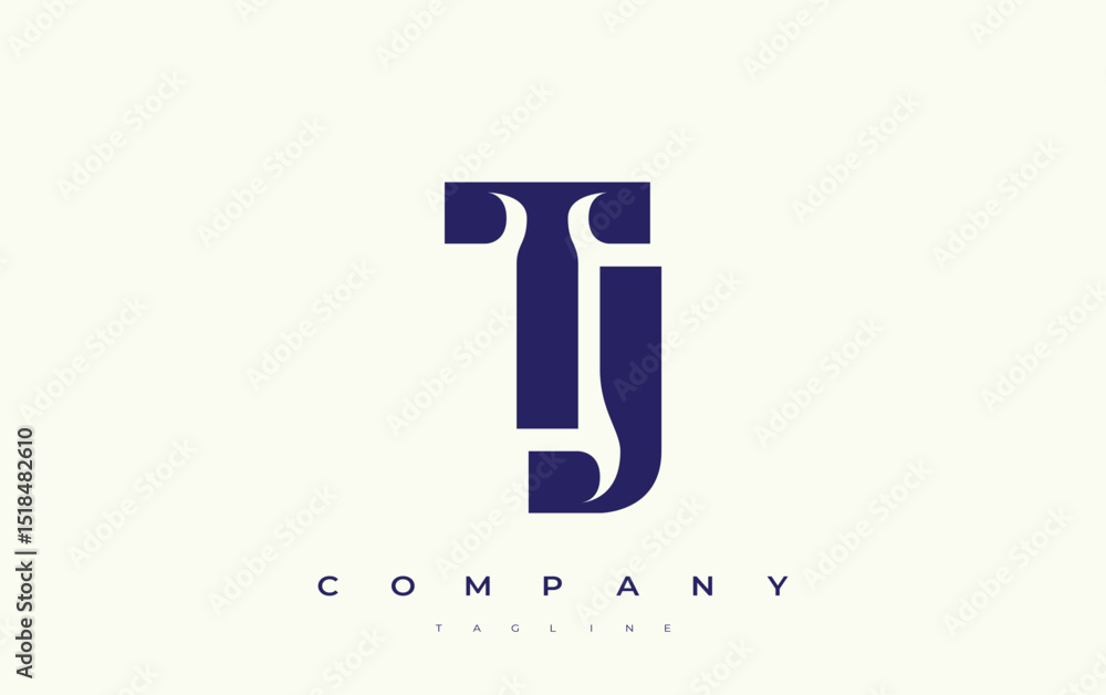 Fototapete tj abstract geometric logo design. modern and elegant logo design with simplistic typography element