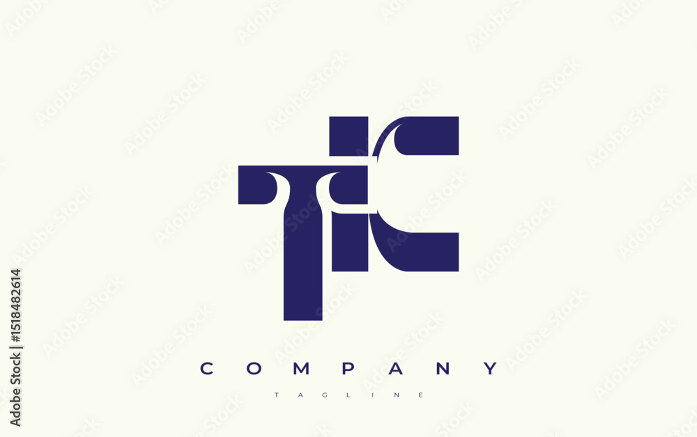 Fototapete tk abstract geometric logo design. modern and elegant logo design with simplistic typography element