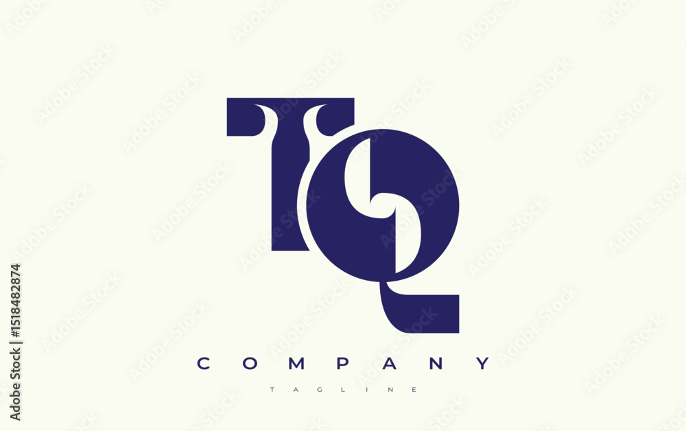 Fototapete tq abstract geometric logo design. modern and elegant logo design with simplistic typography element