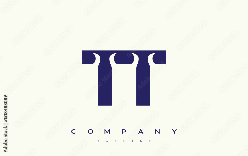 Fototapete tt abstract geometric logo design. modern and elegant logo design with simplistic typography element