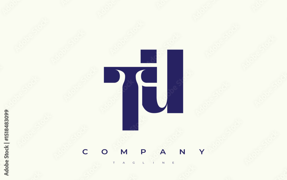 Fototapete tu abstract geometric logo design. modern and elegant logo design with simplistic typography element