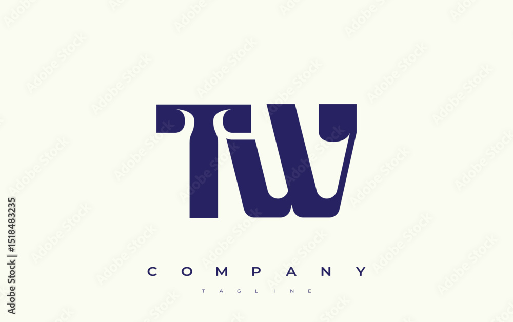 Fototapete tw abstract geometric logo design. modern and elegant logo design with simplistic typography element