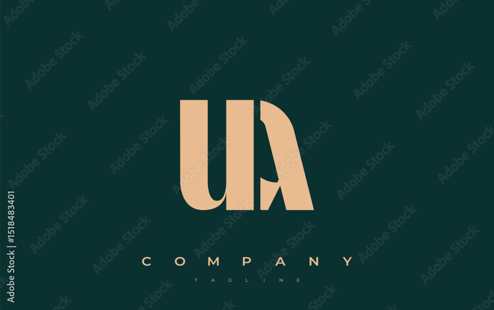 Fototapete ua abstract geometric logo design. modern and elegant logo design with simplistic typography element