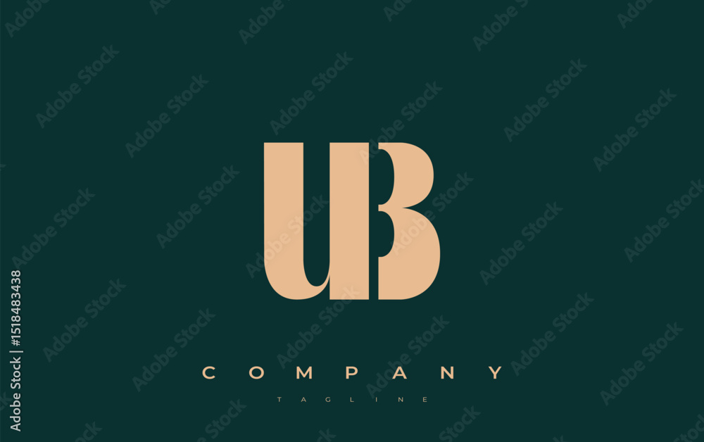 Fototapete ub abstract geometric logo design. modern and elegant logo design with simplistic typography element