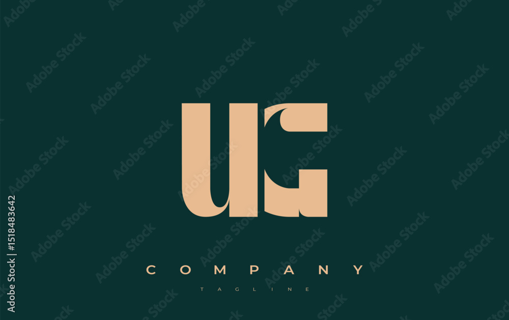 Fototapete ug abstract geometric logo design. modern and elegant logo design with simplistic typography element