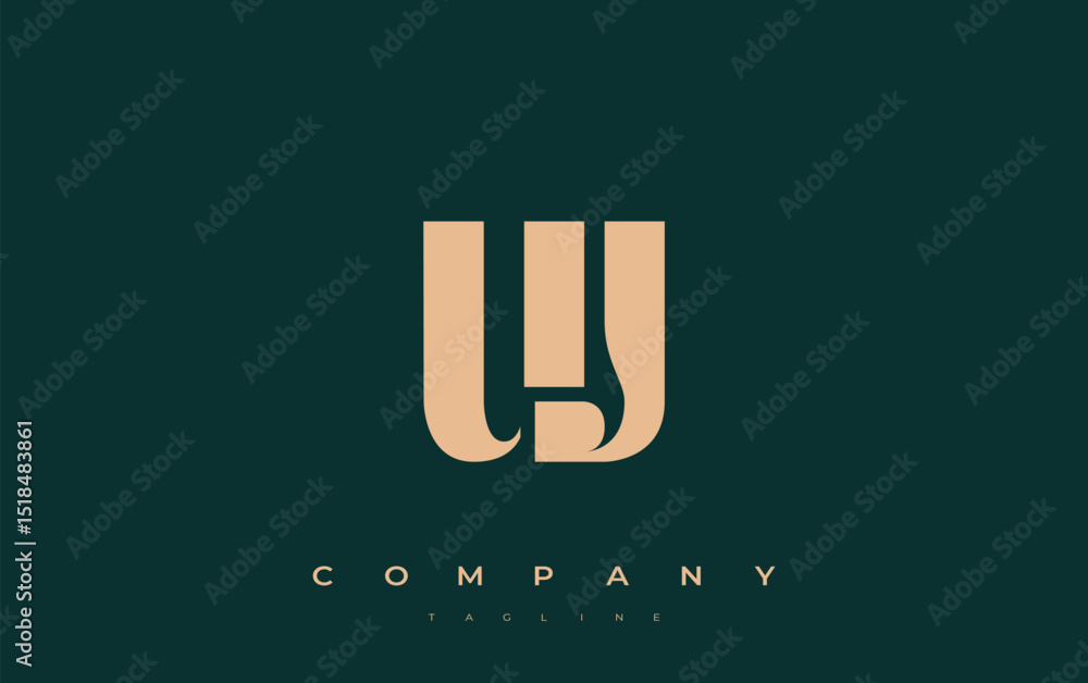 Fototapete uj abstract geometric logo design. modern and elegant logo design with simplistic typography element